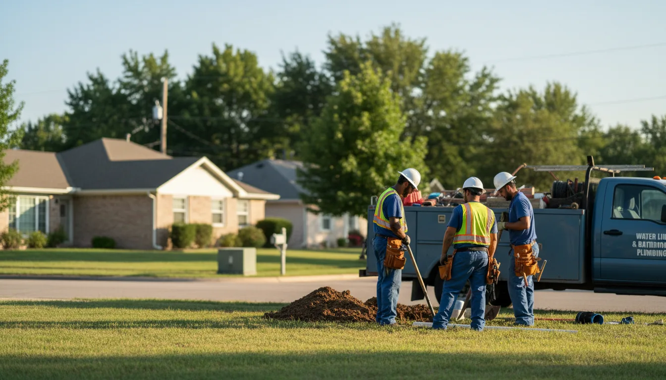 Residential water line and bathroom plumbing service in Tilton, IL